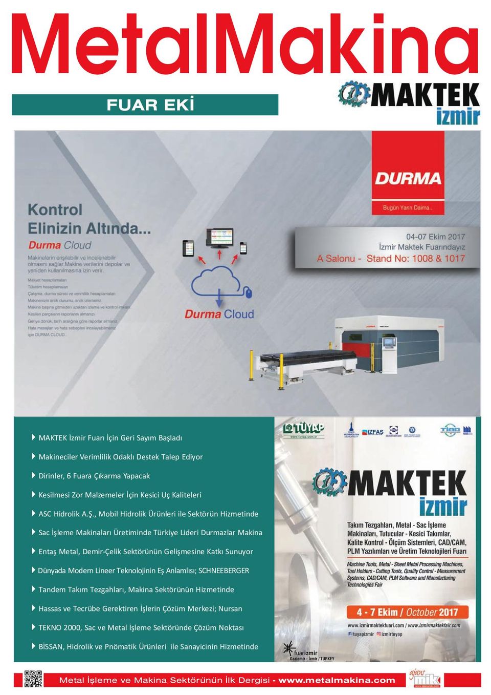 Metal Makina Dergisi Metal Makina Magazine Maktek Fair Supplement