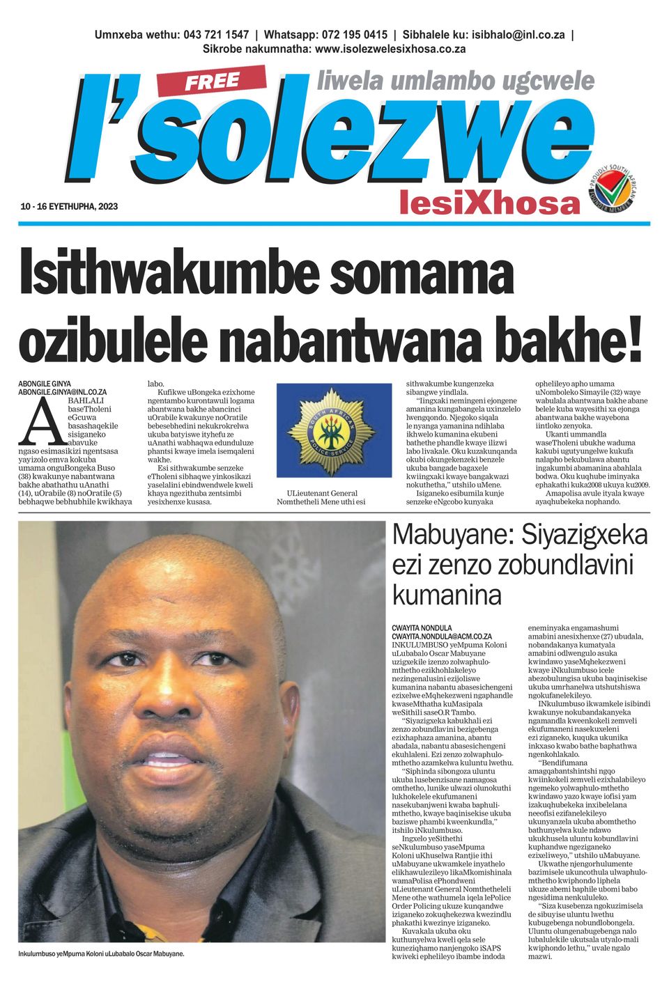 Isolezwe lesiXhosa August 10, 2023 (Digital) - DiscountMags.com (Australia)