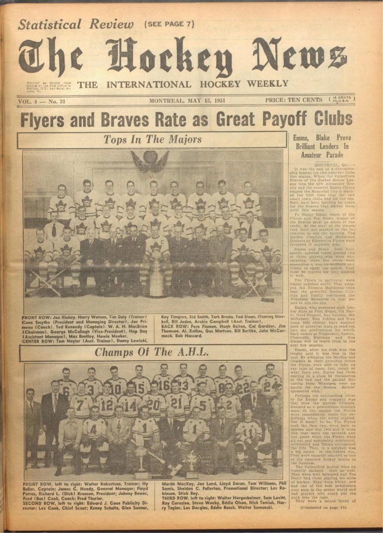 RARE 1951 AHL St Louis Flyers vs Buffalo Bisons Hockey Program