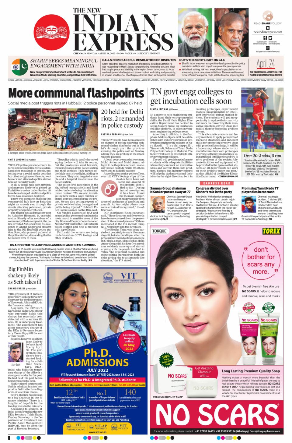 The New Indian Express Chennai April 18 2022 Digital Australia 3123