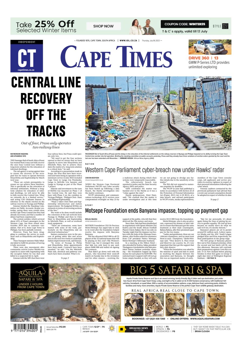 Cape Times July 06, 2023 (Digital) - DiscountMags.com