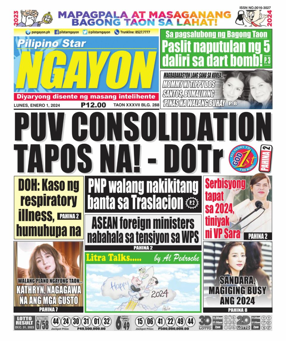 Pilipino Star Ngayon January 01, 2024 (Digital) - DiscountMags.com