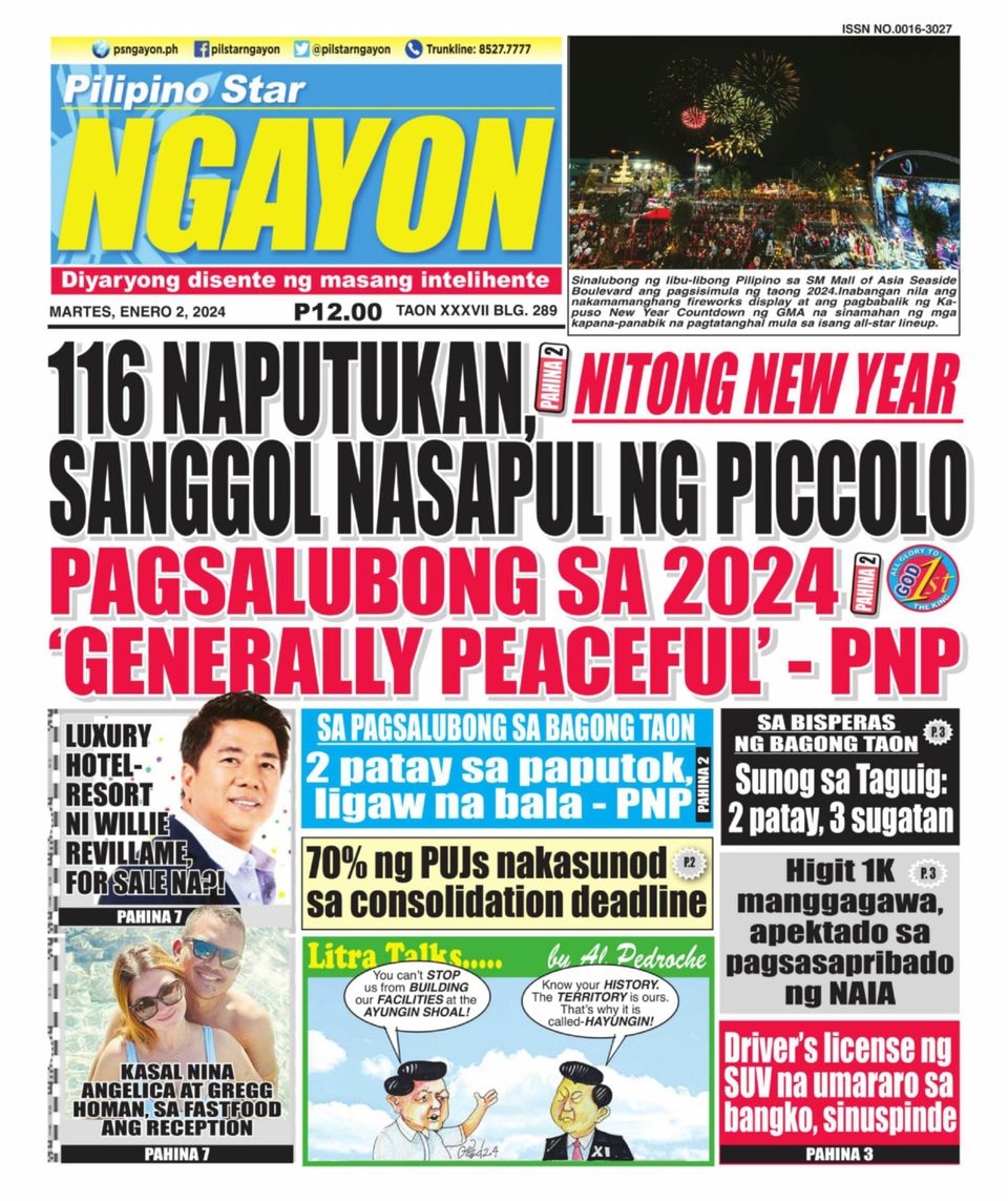 Pilipino Star Ngayon January 02, 2024 (Digital) - DiscountMags.com