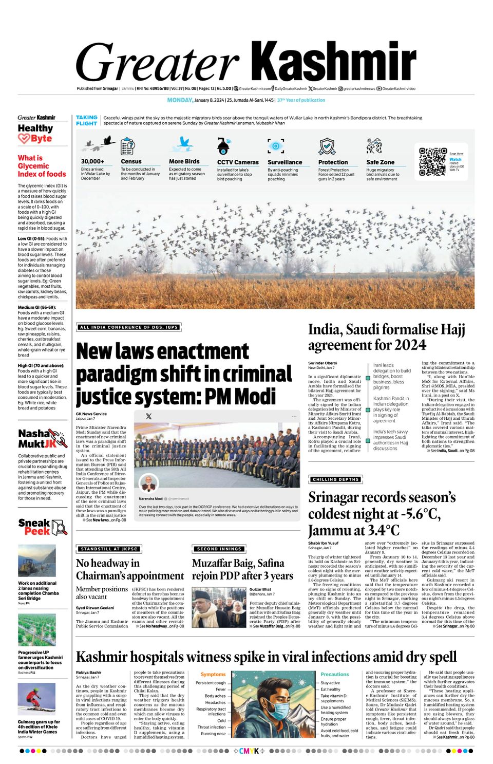 1299300 Greater Kashmir Cover 08 Jan 2024 Issue 