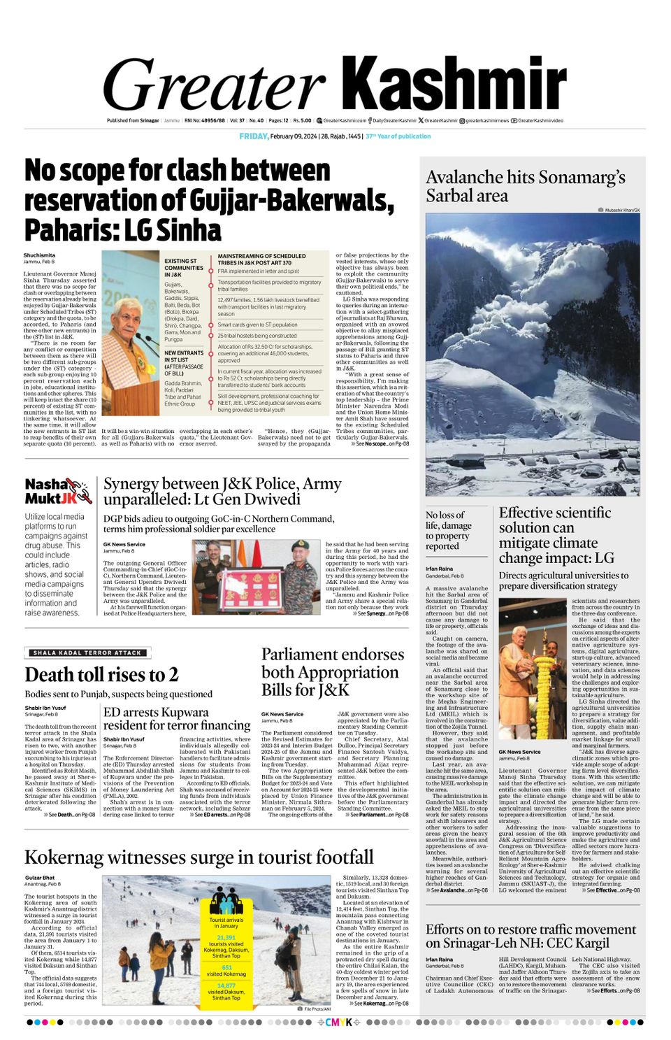 1315603 Greater Kashmir Cover 09 Feb 2024 Issue 