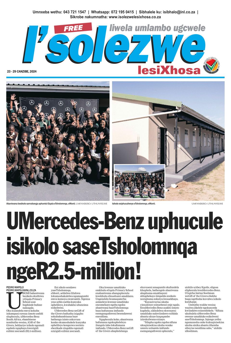 Isolezwe lesiXhosa May 23, 2024 (Digital) - DiscountMags.com