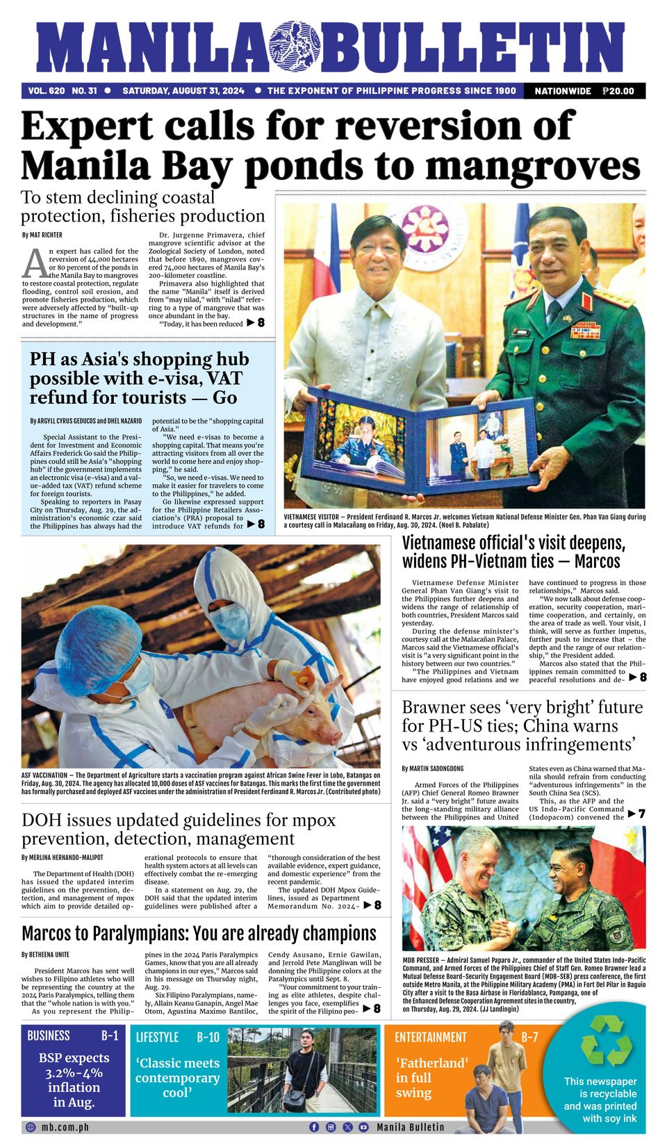 Manila Bulletin August 31, 2024 (Digital) - DiscountMags.com