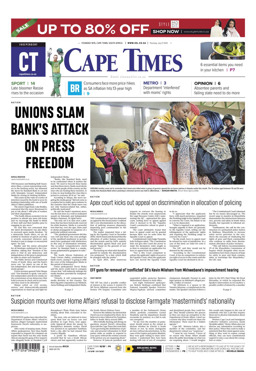 Cape Times 2022-07-21 (Digital) - DiscountMags.com