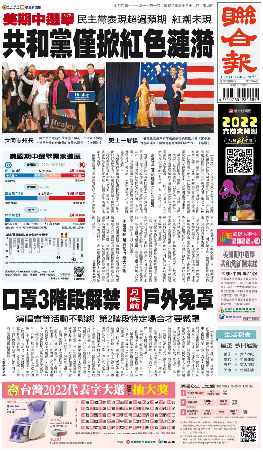 UNITED DAILY NEWS 聯合報 20221110 (Digital)