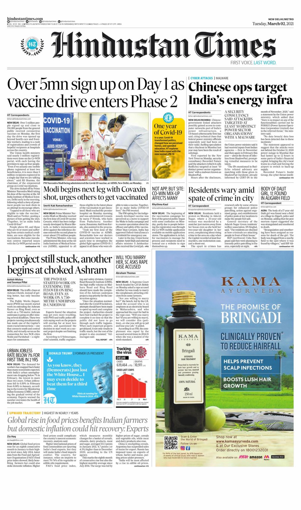 Hindustan Times Delhi March 02, 2021 (Digital) - DiscountMags.com