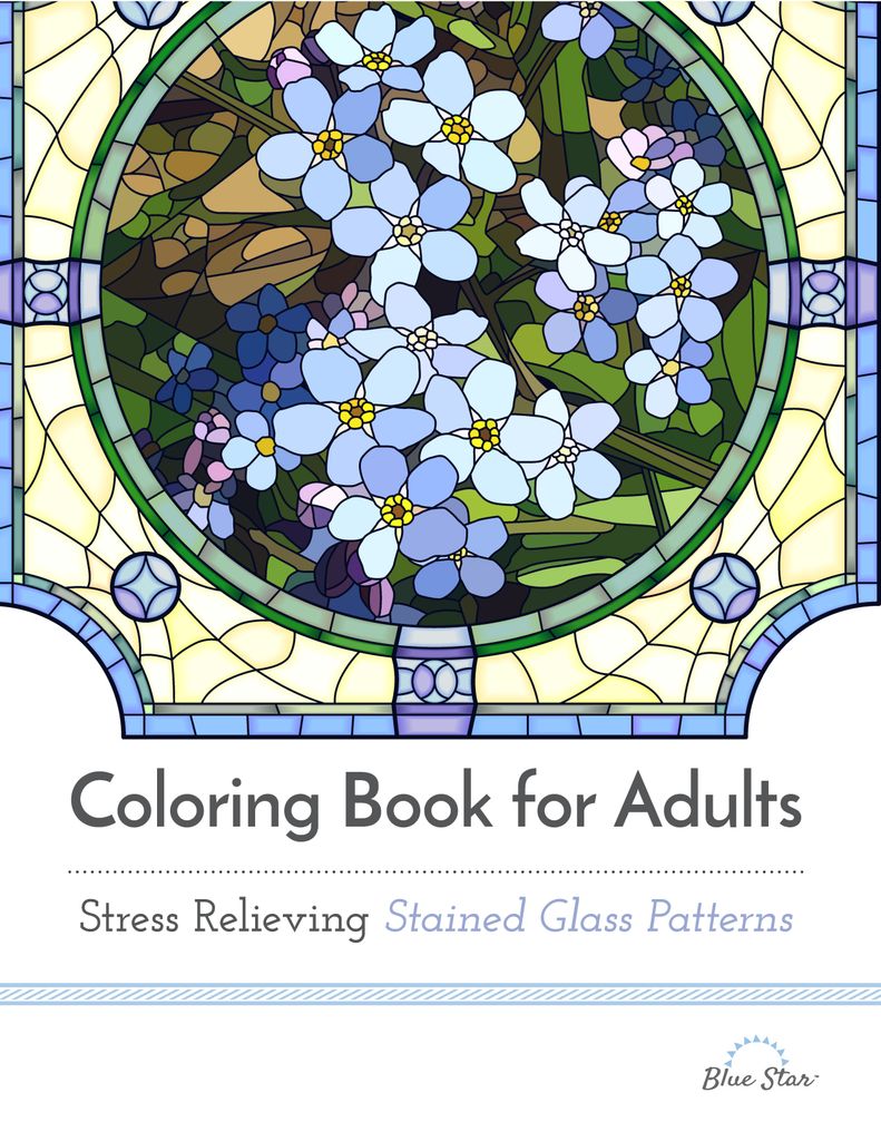 Coloring Book for Adults: Stress Relieving Stained Glass Magazine