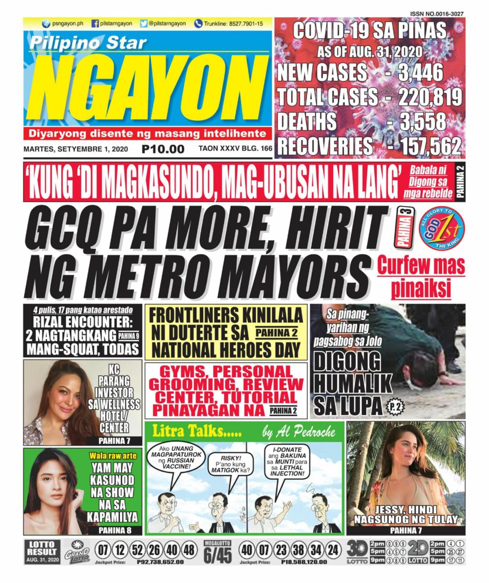 Pilipino Star Ngayon September 01, 2020 (Digital) - DiscountMags.com