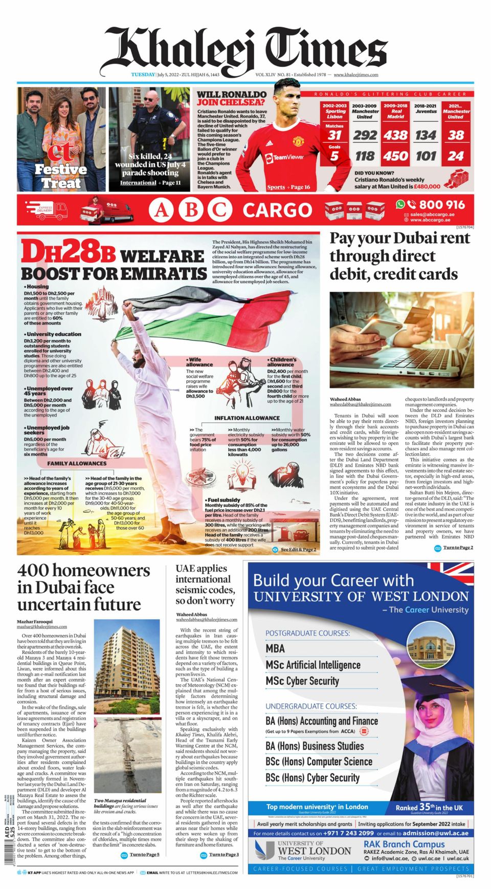 Khaleej Times July 05, 2022 (Digital) - DiscountMags.com