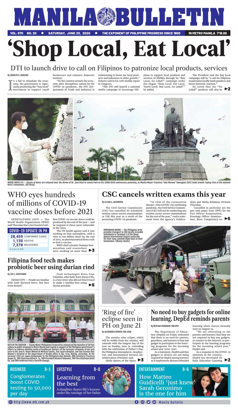 Manila Bulletin June 20, 2020 (Digital)