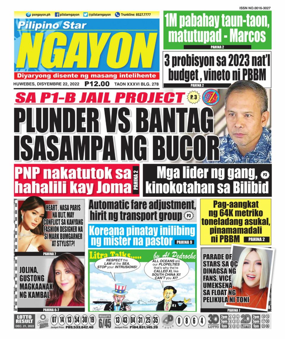 Pilipino Star Ngayon December 22, 2022 (Digital) - DiscountMags.com