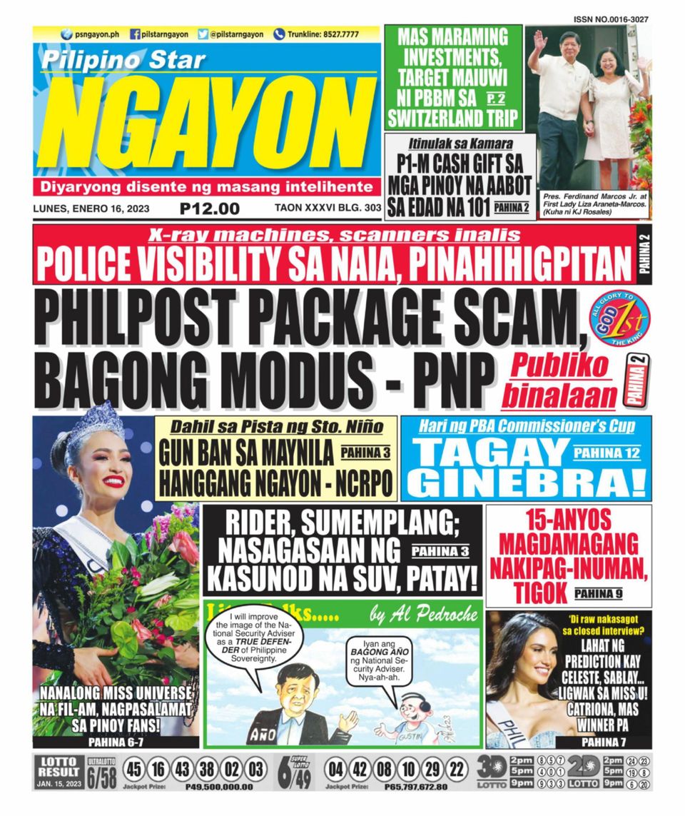 Pilipino Star Ngayon January 16 2023 Digital 2832