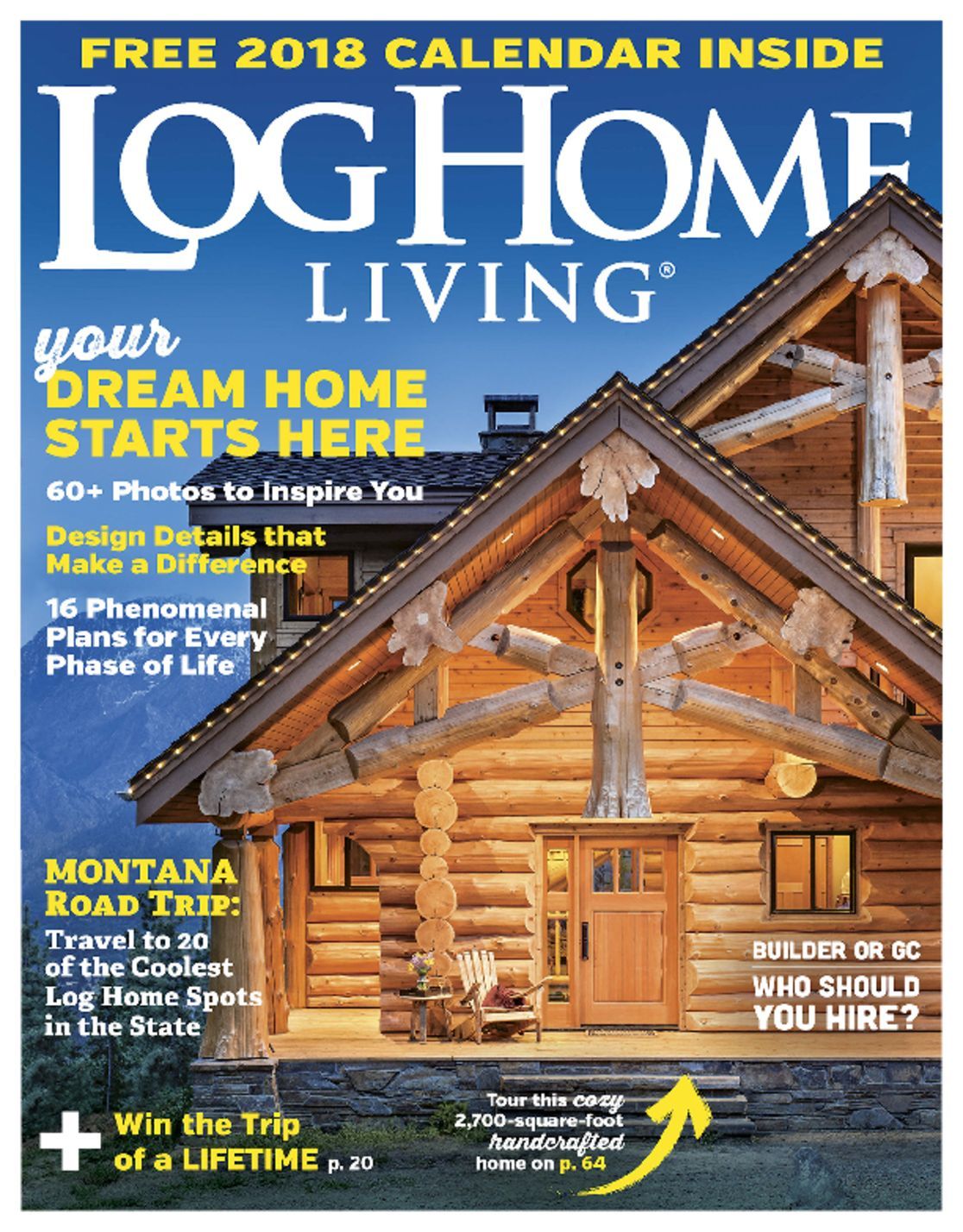 4916 Log Home Living Cover 2017 November 1 Issue 